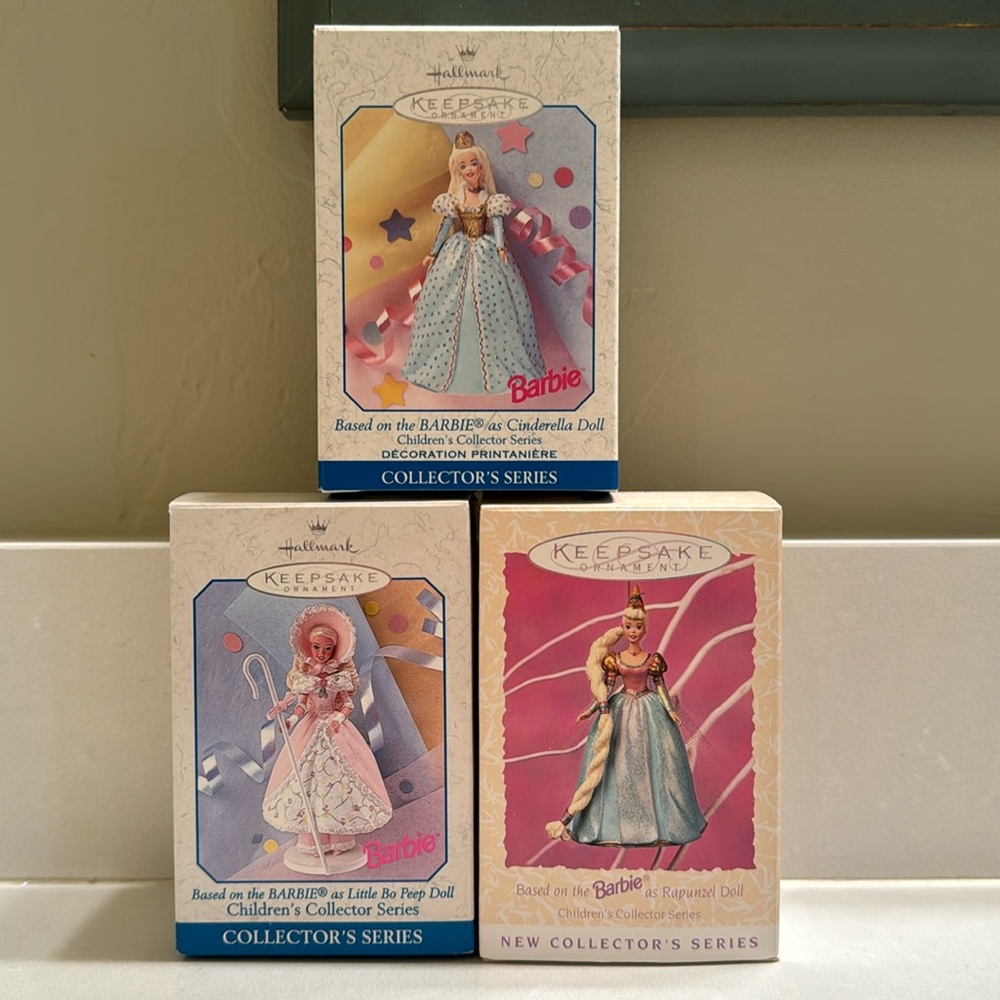 Set of 3 Children's Collector's Series Barbie Ornaments from Hallmark